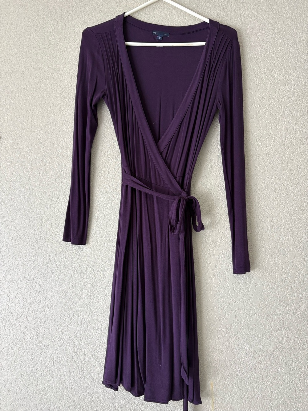 GAP Long Sleeve Wrap Dress - Deep Purple